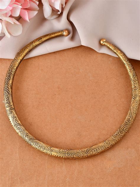 antique gold torque necklace western open collar choker necklace
