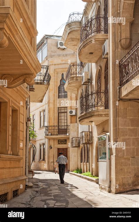 architecture in baku azerbaijan old town street Stock Photo - Alamy