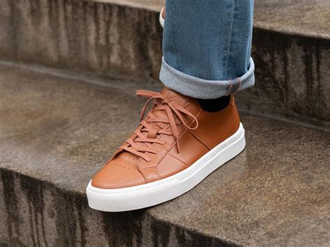brown sneakers  men man