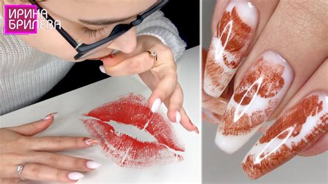 Ногти-Поцелуи 💋 Клиентка сама делает дизайн 💋 Наращивание на гелевые ...