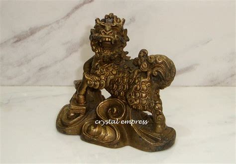 brass chi lin   scholastic objects crystal empress feng shui