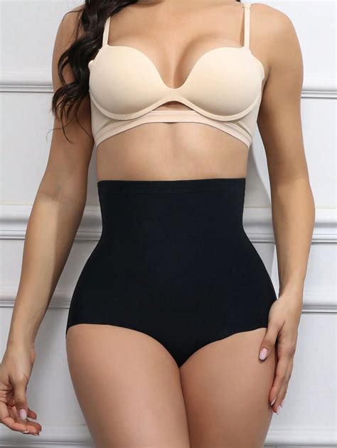 womens high waist shapewear  scalloped edge shein usa