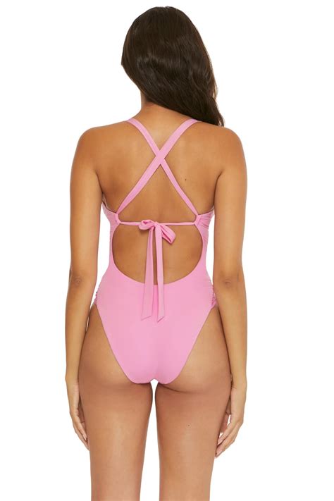 Becca By Rebecca Virtue Color Code High Leg One Piece - Rosy