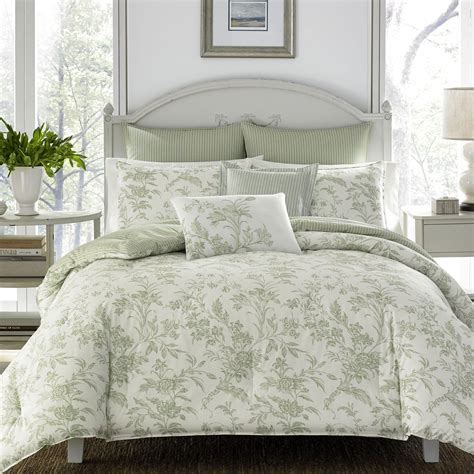 Laura Ashley Home - King Size Comforter Set, Reversible Cotton Bedding