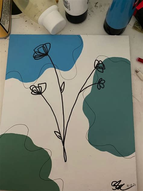 Flower painting в 2022 г | Простые рисунки акрилом, Искусство на ...