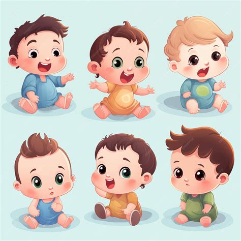 Fotos De Bebês Em Desenho - Coleção de desenhos animados de bebês bonitos em várias poses | imagem ...