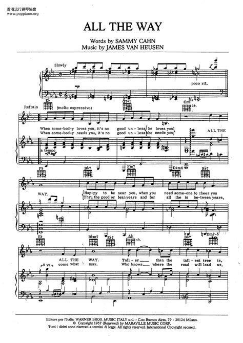 Frank Sinatra-All The Way Sheet Music pdf, - Free Score Download ★