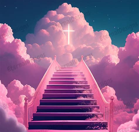Pink Heaven Background PNG | Memorial Background | Stairs to Heaven