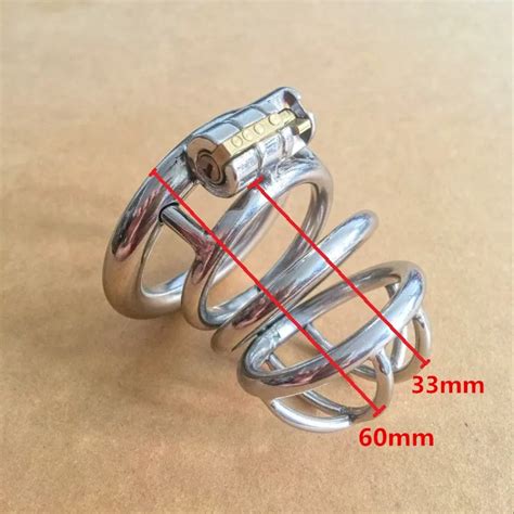 Chastity Cages: Compact Stainless Steel Male Device 60mm Length, 33mm
