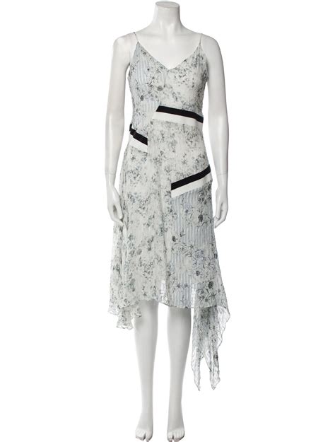 Chelsea and Walker Silk Long Dress - White Dresses, Clothing
