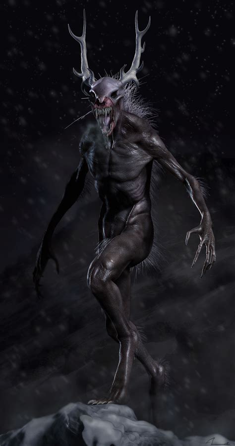 Wendigo concept that I created for my Creature modeling class at Gnomon