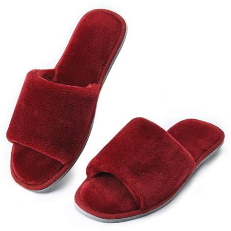 DL Open Toe House Slippers For Women Indoor Memory Foam Ladies Bedroom ...