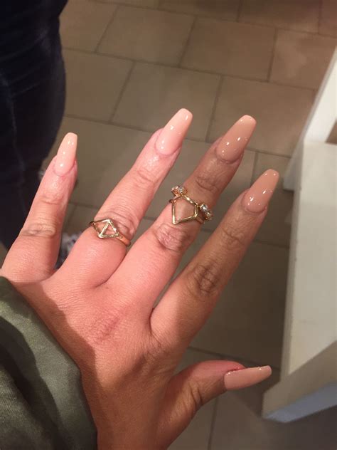 Nude coffin nails Gel polish Acrylic nails | Gel nail polish, Gel nails