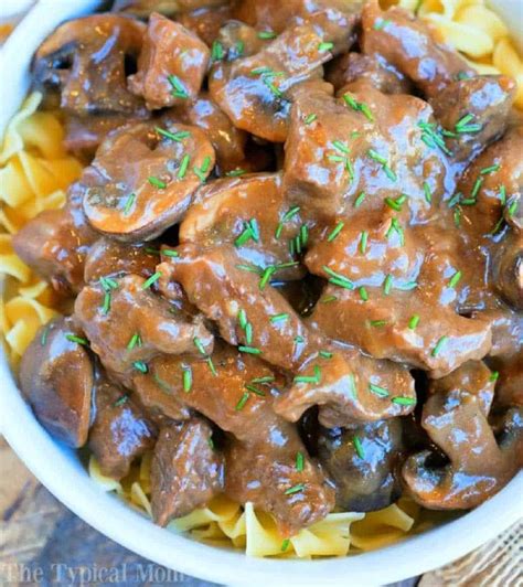 instant pot beef tips  mushroom gravy