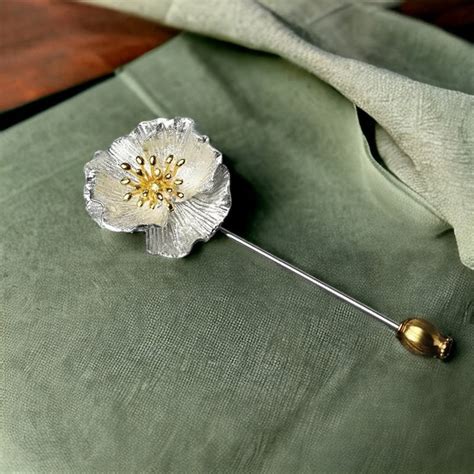 sterling silver  flower brooch women jewelry sterling silver