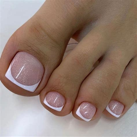 Amazon.com: 24PCS White French Tip Press on Toenails Short Square
