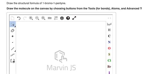 Solved Draw the structural formula of 1-bromo-1-pentyne. | Chegg.com