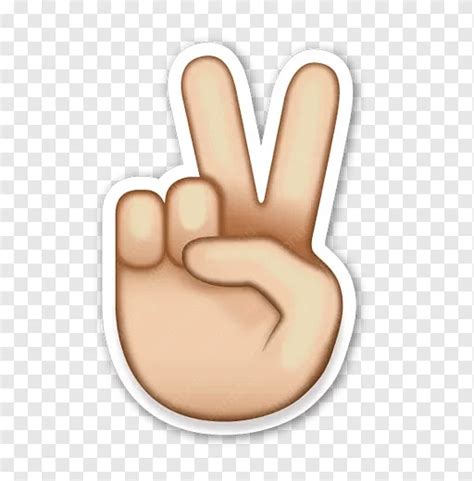 Peace Hand Sign - Yellow Peace Hand Sign Emoji - CleanPNG / KissPNG😿 ...