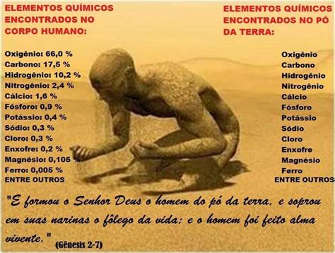 BIBLIA CURIOSA: ANALISE DOS COMPOSTOS ORGANICOS DO HOMEM E O PÓ DA TERRA