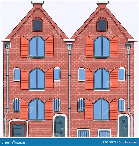 Amsterdam. Netherlands. Old Traditional Stone Dutch Houses. Stock