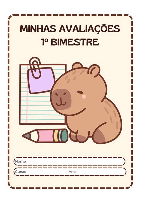 Capa De Prova 1 Bimestre - Capa de prova 1º bimestre para imprimir | Educlub