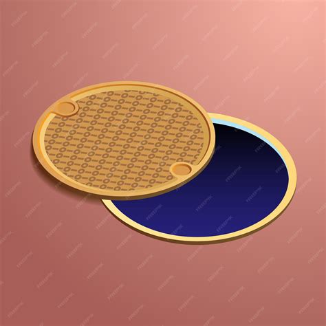 Premium Vector | Manhole design and golden manhole design