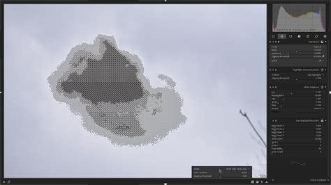 visualizing  raw sensor highlight clipping darktable