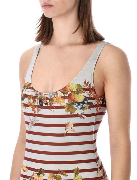 Jean Paul Gaultier Mariniere Grape One-Piece Swimsuit - Light Blue