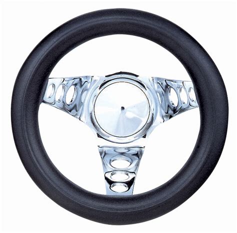 steering wheel   steel chrome  spoke   deep dish foam empi