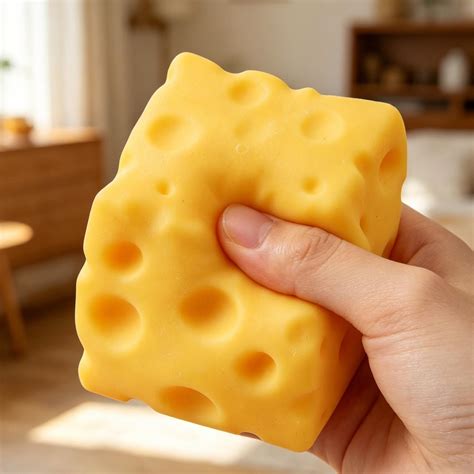 cute cheese squishy toy slow rising squeeze fidget toy soft asmr