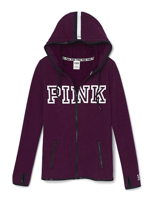 Victoria's Secret Pink Stretch Fleece Full Zip Hoodie >>> This is an ...