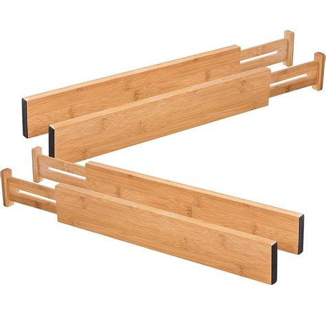 Adjustable Bamboo Drawer Dividers 4 Pack – Organisation Station AU