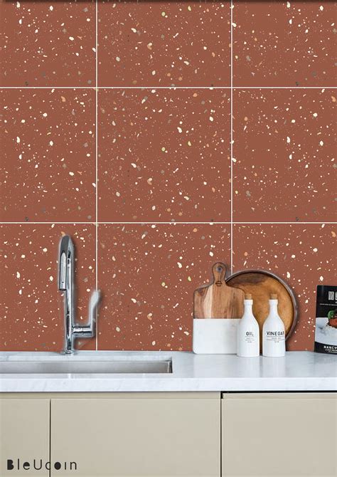 Terrazzo Terracotta Peel & Stick Tile – Bleucoin