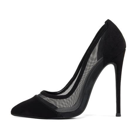 GENSHUO Women's 4.7 Inch Pumps Pointy Closed Toe Stiletto Sexy Black