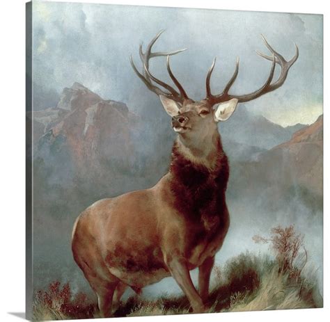 Monarch of the Glen, 1851 Wrapped Canvas Art Print, 12"x12" - Rustic