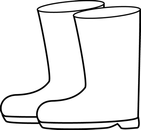 Black and White Rain Boots Clip Art - Black and White Rain Boots Image