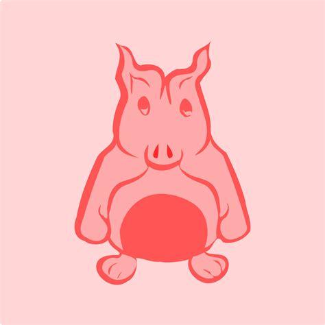 cute pig icon standing pose  vector art  vecteezy