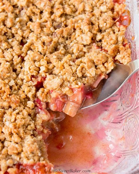 Rhubarb Crisp Recipe (+ Video!) - Little Sweet Baker