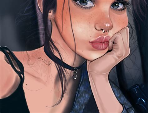 girl Digital painting Portrait by aziza shehata on Dribbble