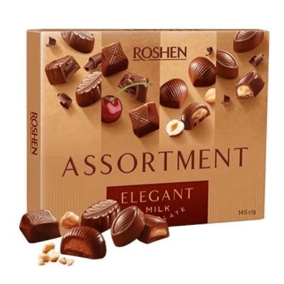 Конфеты ROSHEN ASSORTMENT ELEGANT MILK CHOCOLATE 145 гр. ⋆ Русфуд ...