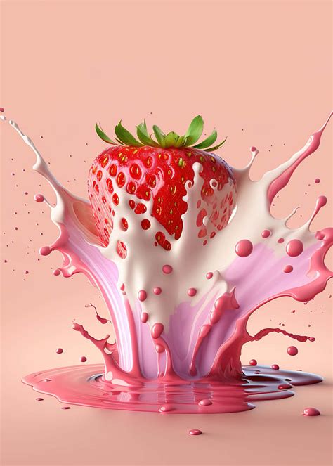 Download Strawberry Splashin Pink Milk Wallpaper | Wallpapers.com