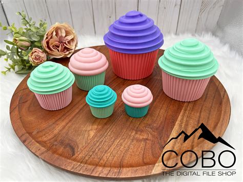 🧁 Cupcake Gift Container Digital 3MF STL File for 3D Printing, Cupcake