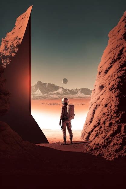 premium photo mars collage  explorer discovering  planet