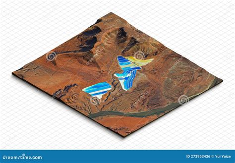 3d модель поташ-прудов Utah Usa. виртуальная рельефная рельеф 3d для ...