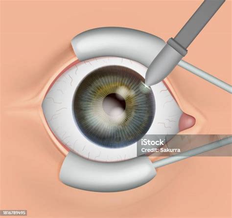 prosedur operasi mata anatomi mata ilustrasi stok  gambar