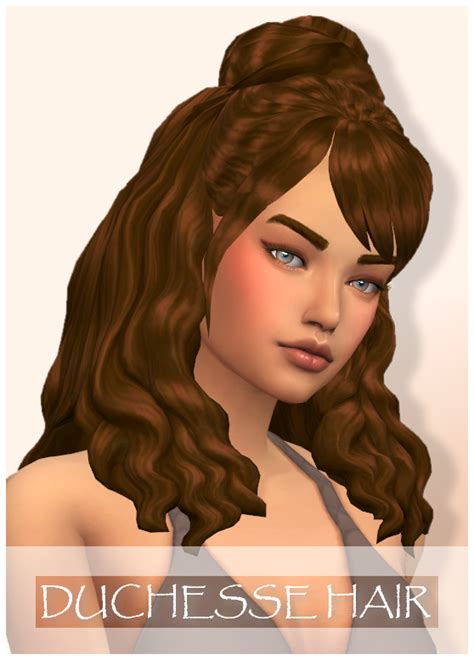 Fluffy hair with bangs recolor sims 4 cc - tinyvil