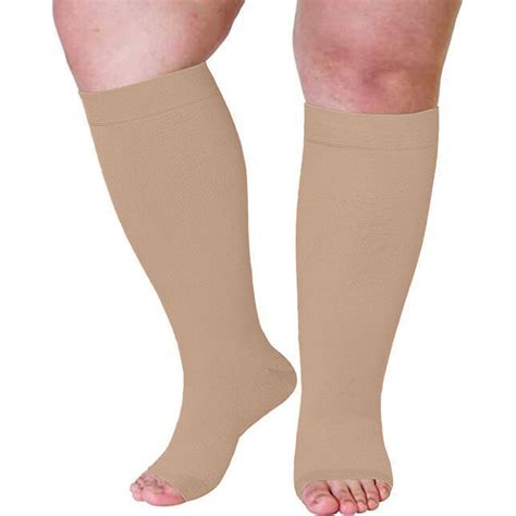 BRDFRL Women's Open Toe Compression Socks, 20-30 Mmhg Compression