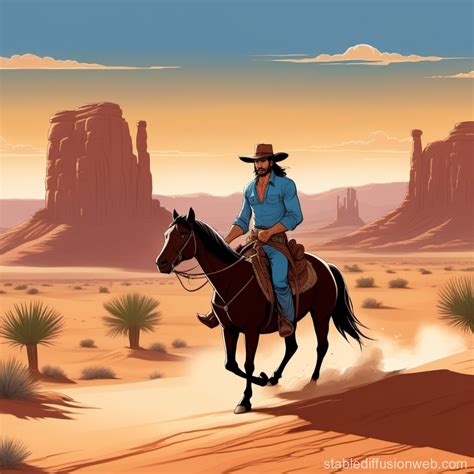 westerner  horseback  desert stable diffusion