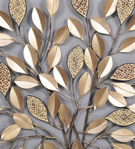 Buy Gold Metal Decorative Wall Art by Global Glory Online - Floral ...