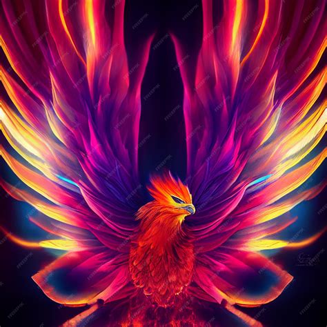 Premium Photo | Phoenix bird on fire mythological fenix bird with